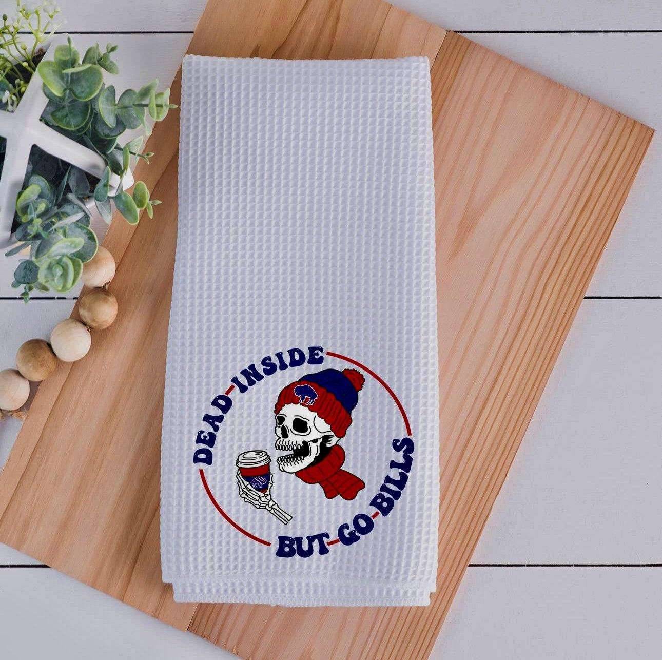 Dead Inside but Go Bills Kitchen Waffle Weave Towel - Bflo Thread Co.