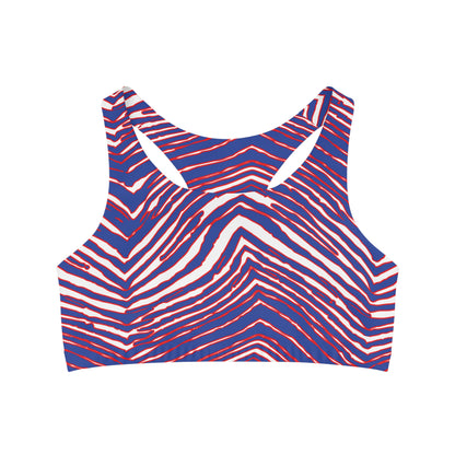 Buffalo Football Pattern Seamless Sports Bra - Bflo Thread Co.