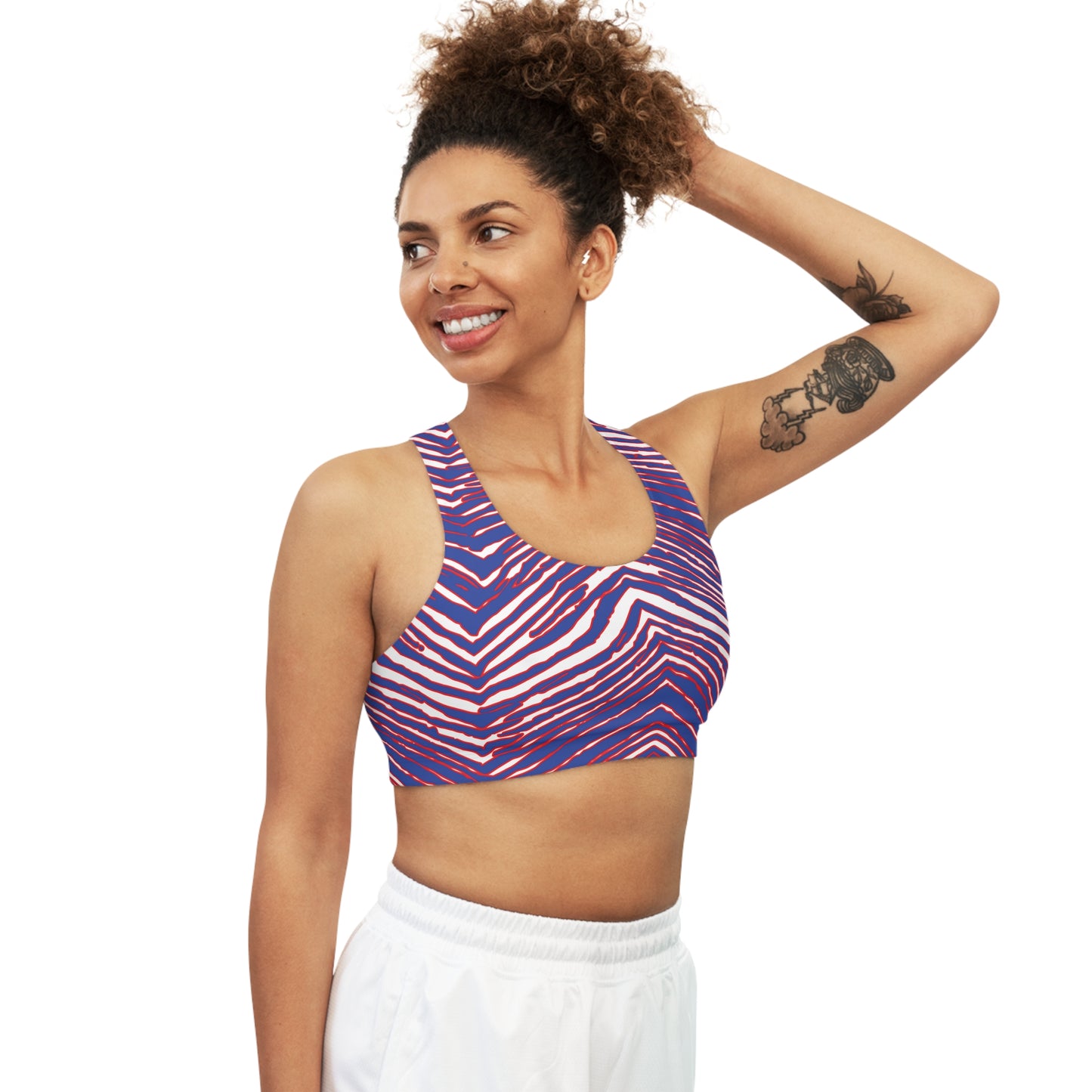 Buffalo Football Pattern Seamless Sports Bra - Bflo Thread Co.